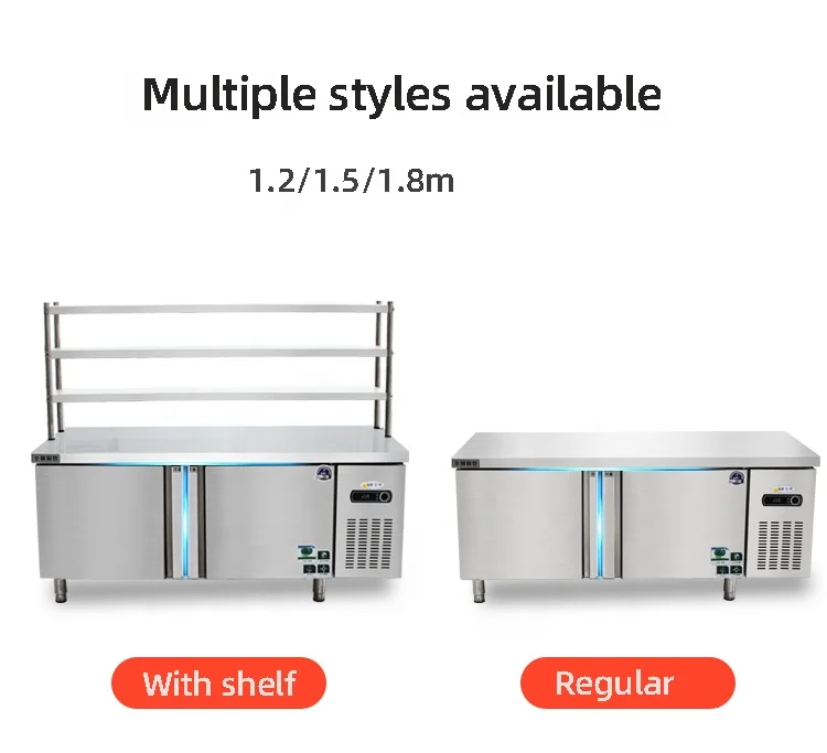 Refrigerated workbench Tea shop horizontal freezer table Fresh dessert shop workbench