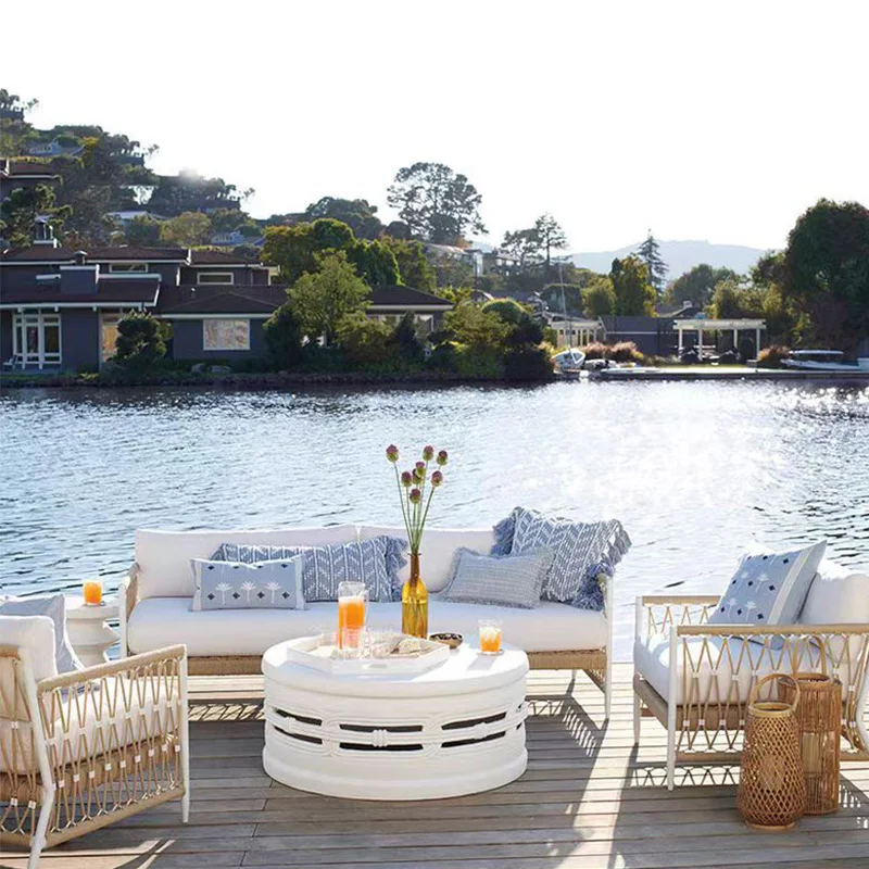 Outdoor leisure sofa rattan table and chairs courtyard simple designer outdoor villa terrace hotel garden furniture