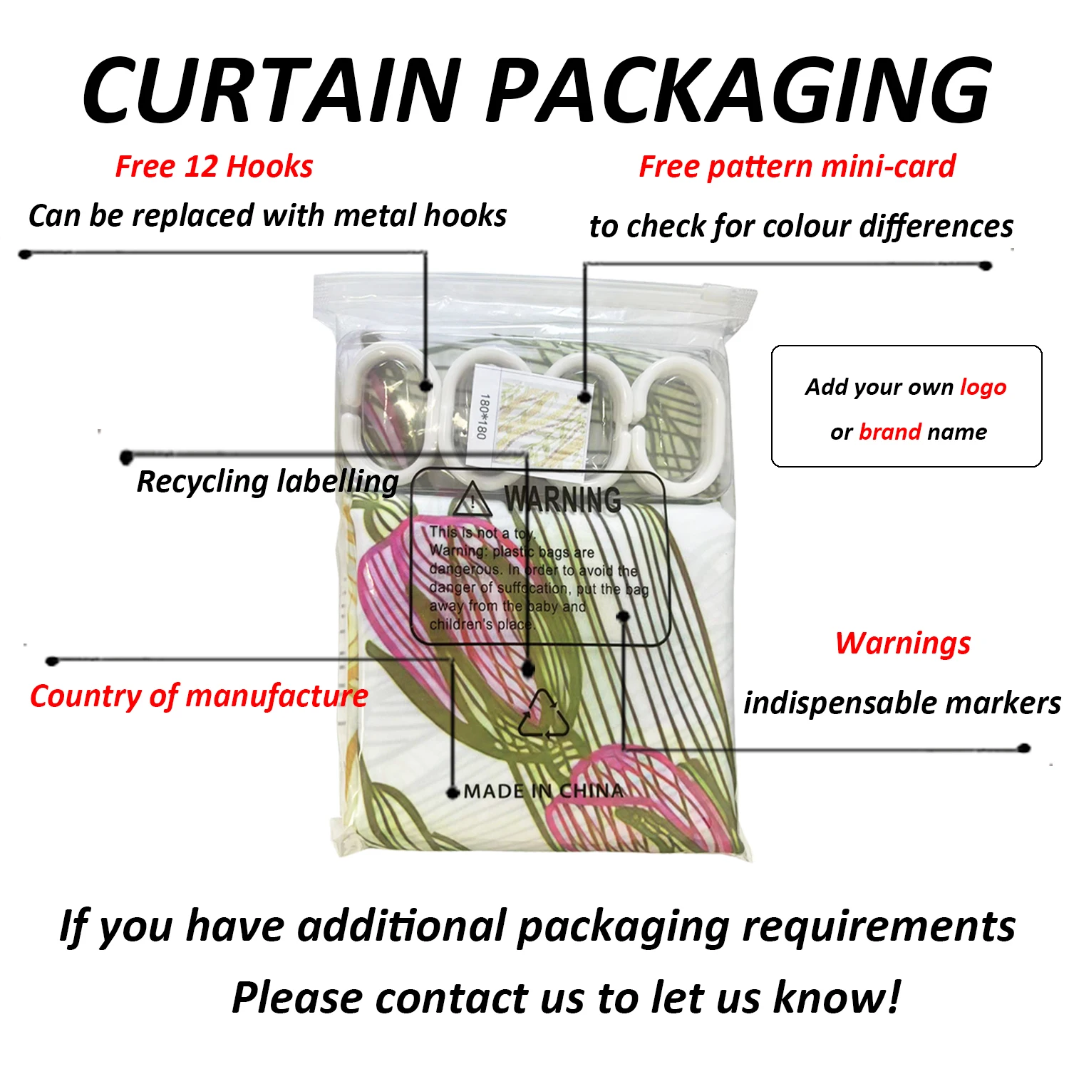 Manufacture of Puakenikeni Flowers Shower Curtain, Ready To Ship Bath Curtain With Hooks/