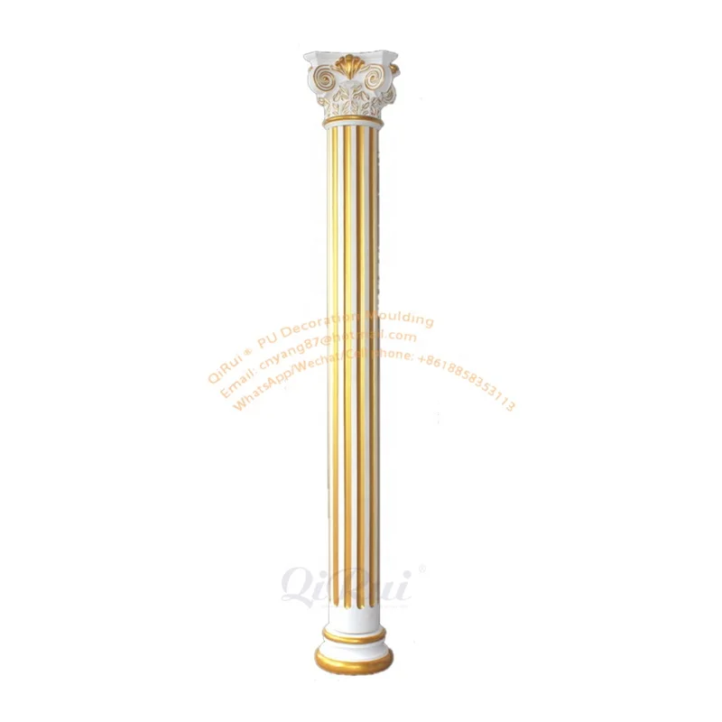 
Polyurethane Decorative Ceiling Cornice Moulding Carved Roman Column Mould 