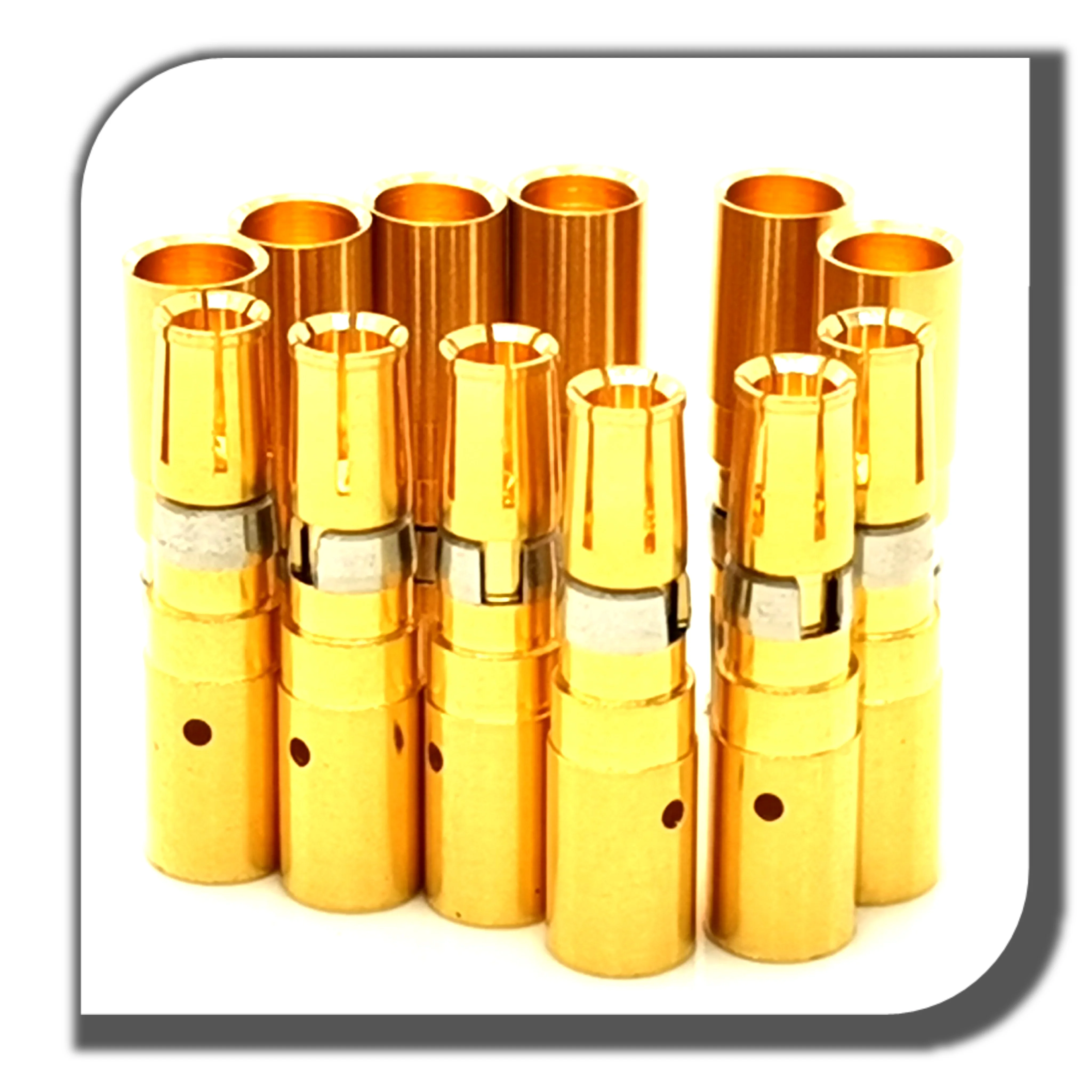 factory supply brass contact pins with spring crimp bushings for cable connector