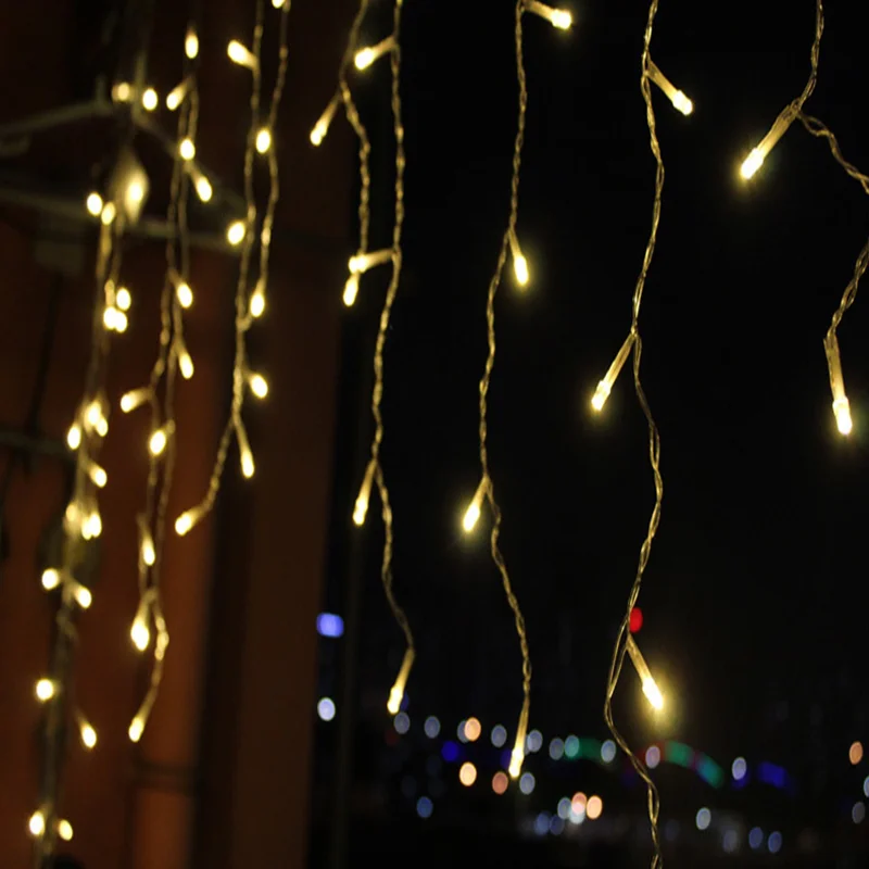 
Waterproof Outdoor Led Curtain Icicle Lights String Cable For Holiday Christmas Decoration 