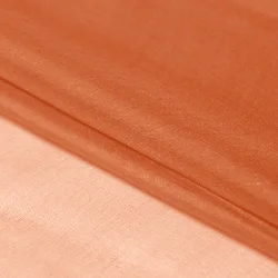Organza Tissue Silk Fabric Wholesale  in Dark Peach Color for Bridal Wear with 1 Meter MOQ 48 Colors in Stock by Xinhe Textiles