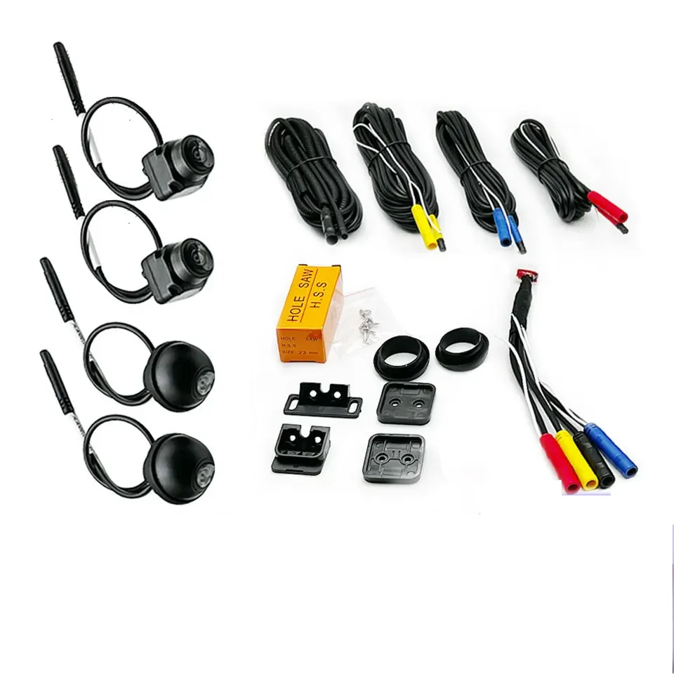 New T7 360 3D Plus splitter Night Vision Around Bird View System Security Camera 4 Way AVM 360 Degree Car Camera System