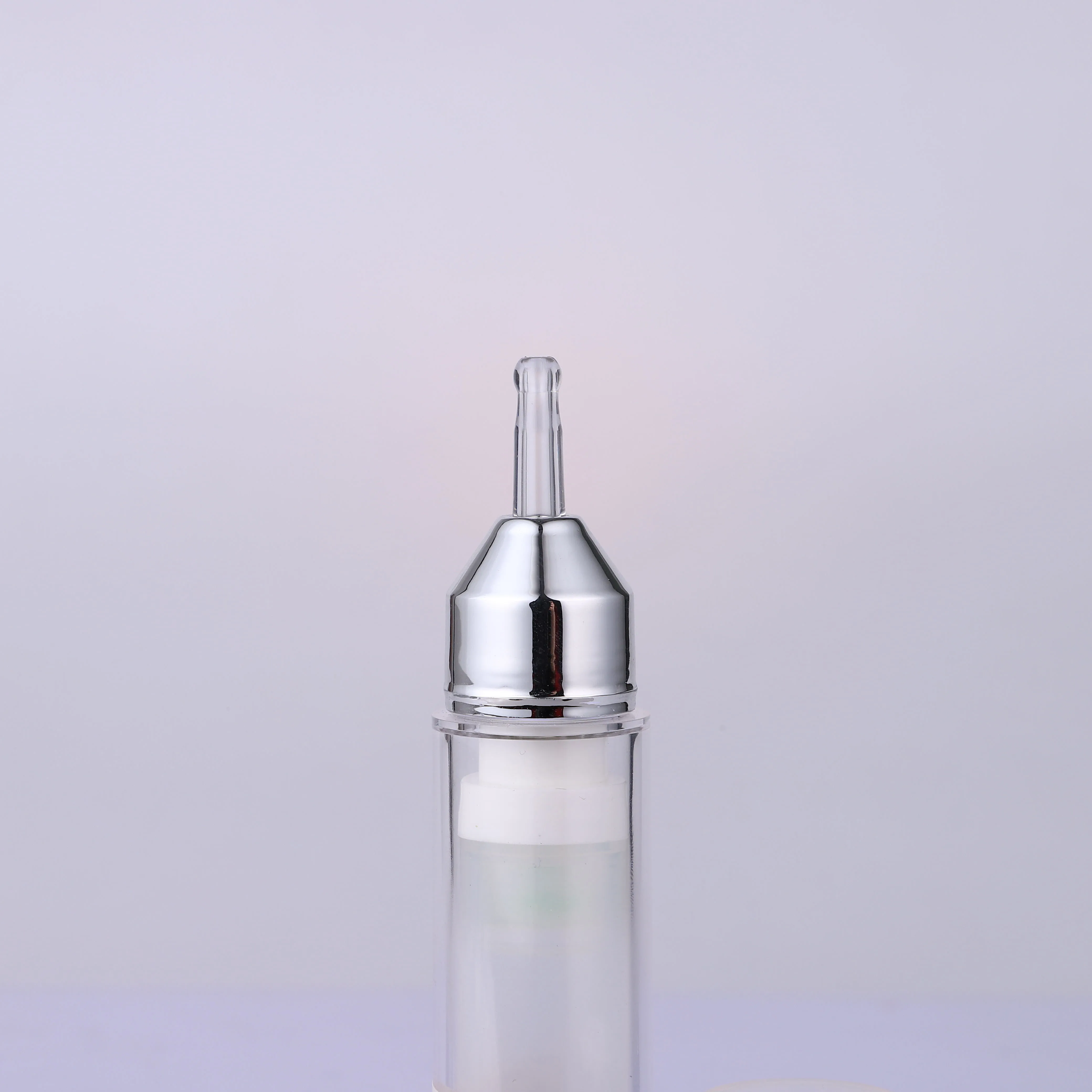 15ml Serum Syringe Packing Cosmetic Airless Pressure Pump Transparent Injection Bottle For Eye Cream