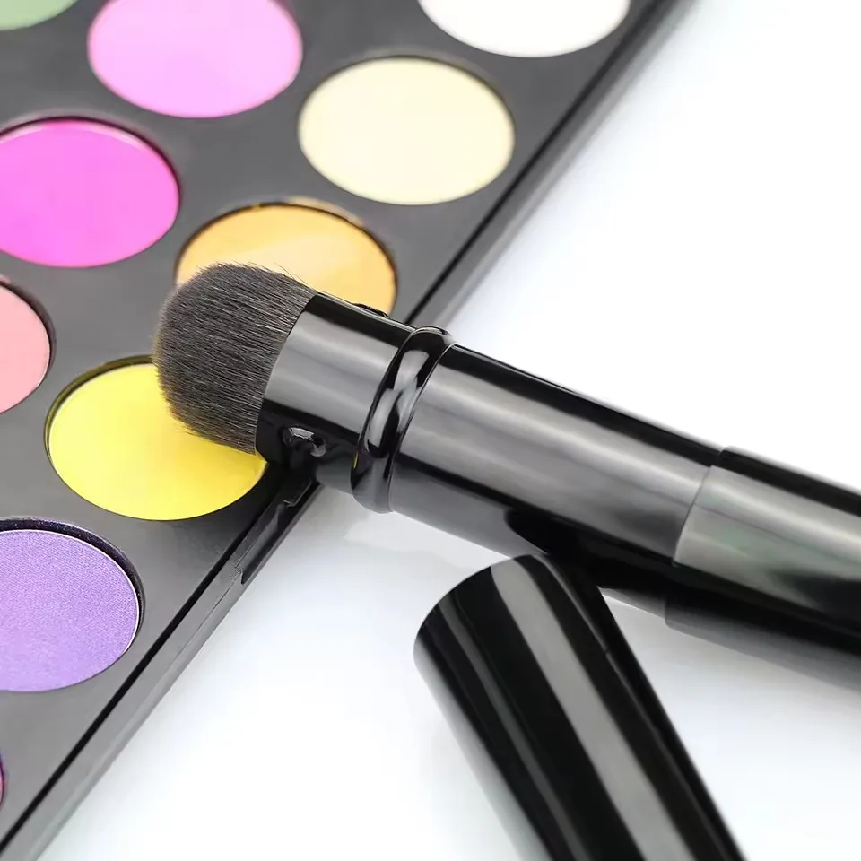 BEILI Single Black Retractable Makeup Brush Kabuki Soft Goat Hair Blush Setting Powder Foundation Brush