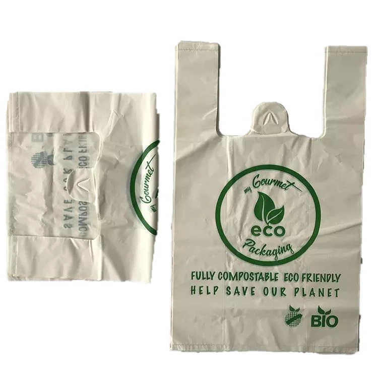 Water soluble PVA material Eco-friendly 100% compostable biodegradable plastic T-shirt bags
