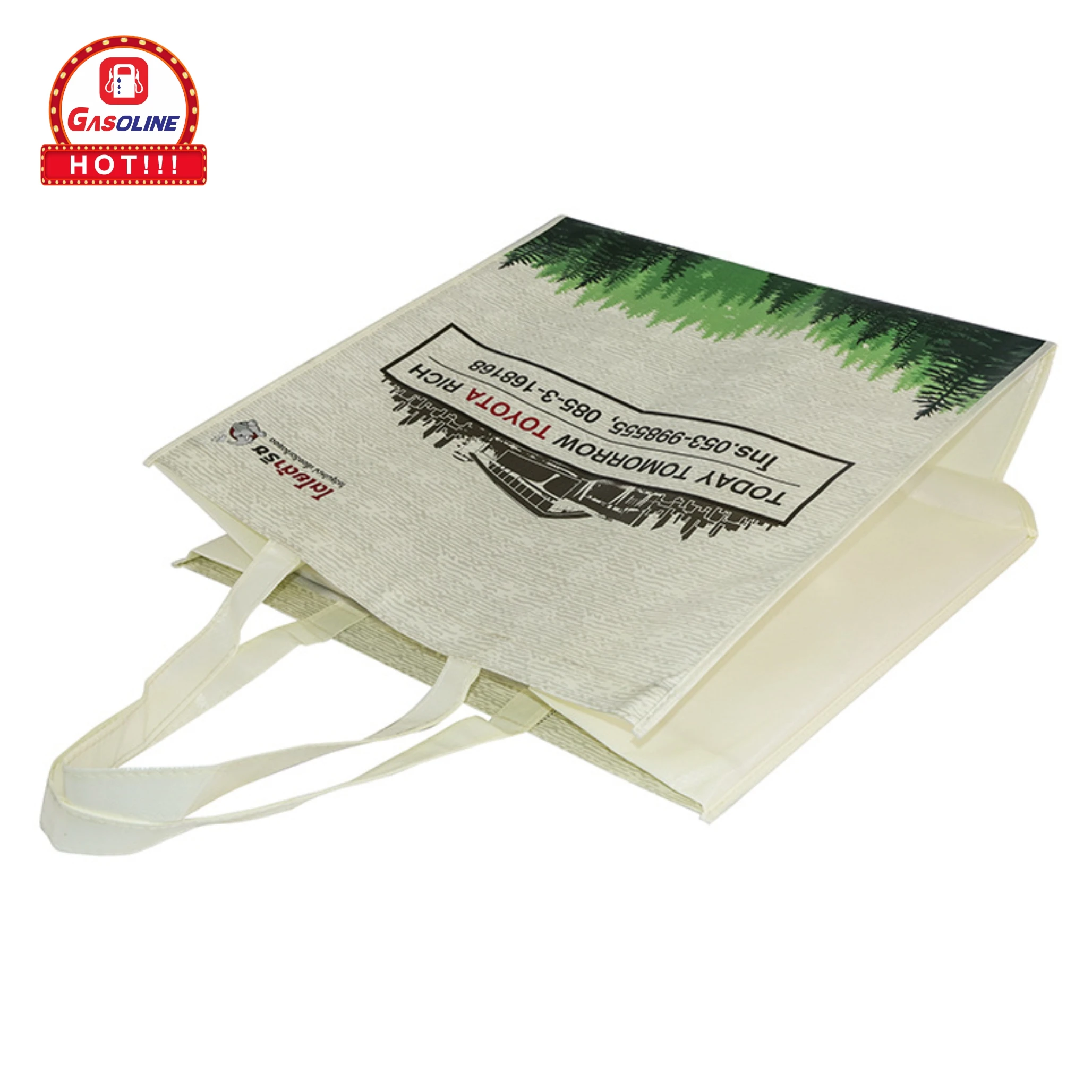 Custom wholesale logo printed cheap recycled reusable tote clothes grocery packaging gift laminated pp non woven shopping bag