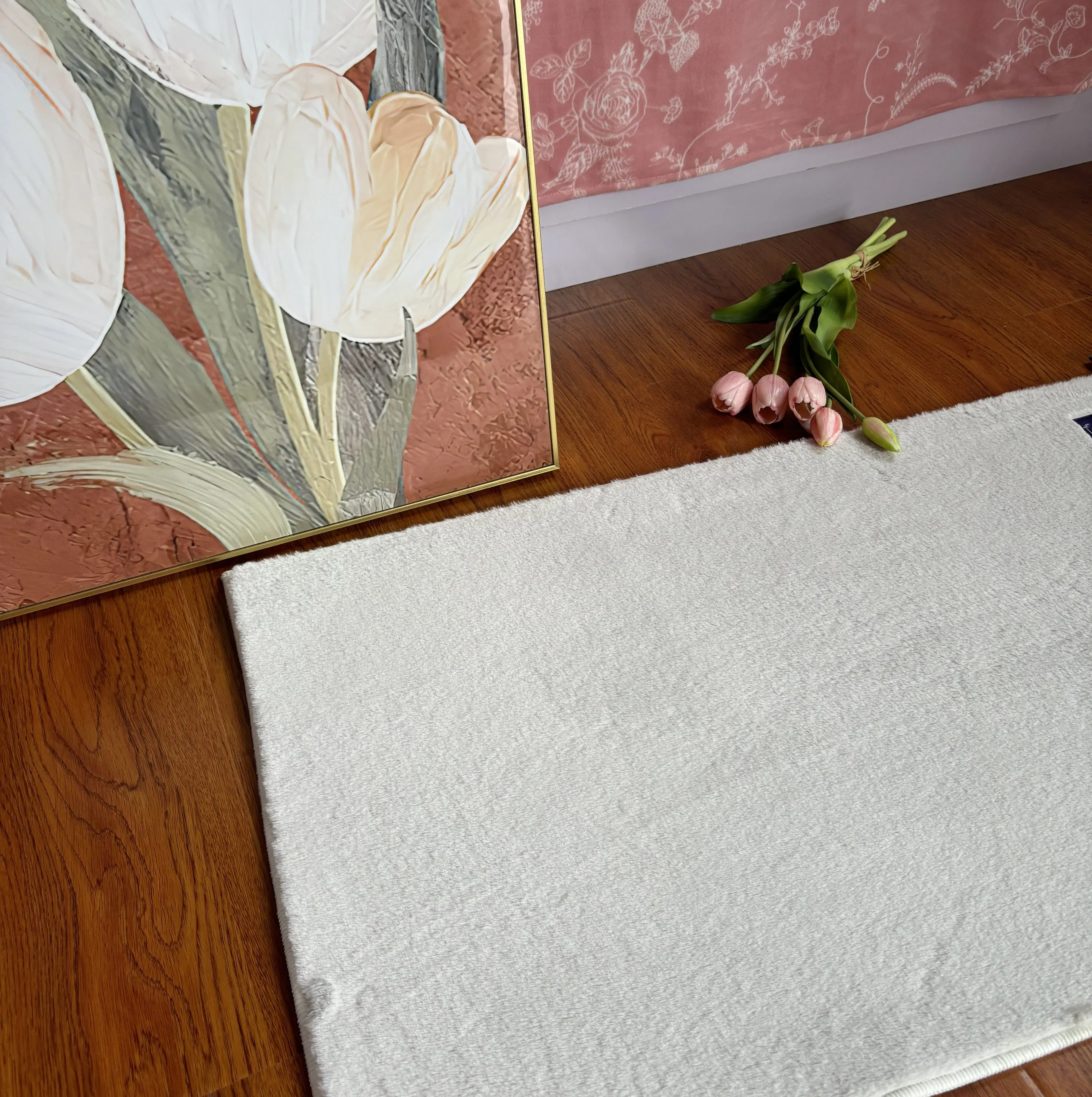 Nordic High-End Cream Style Leopard Print White Wool Carpet For Living Room Bedroom Area Rugs And Carpet