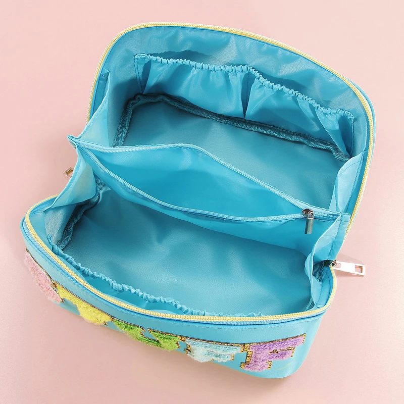 2024 Custom Fashion Logo Nylon Makeup Bags For Travel Women Cosmetic Cases