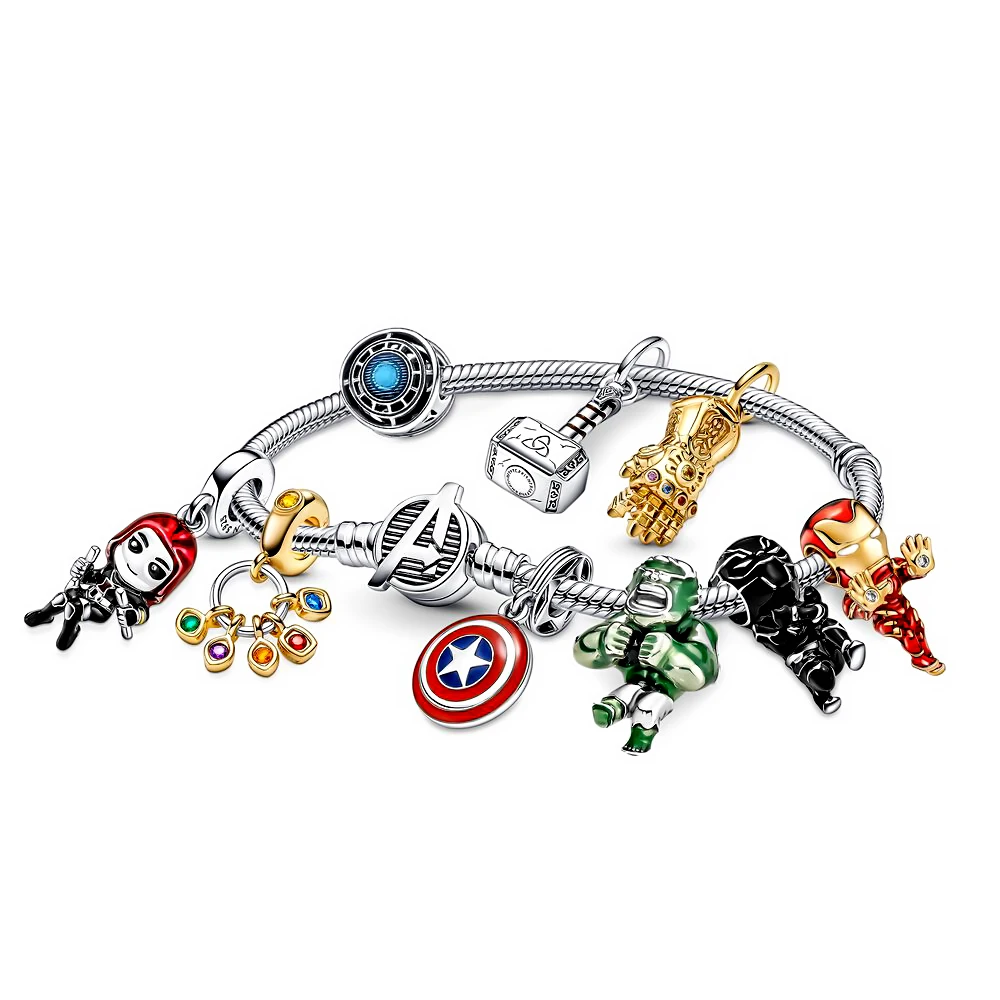 2022 New DIY Marvel Cartoon Charm Beads  Pendant Women Men 925 Silver Charms