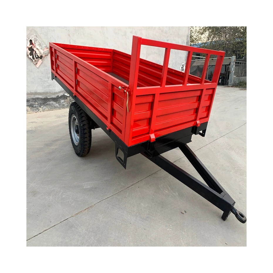 Widely Used Superior Quality Single Axle Rear Tipping Tralier For Transportation Tractor