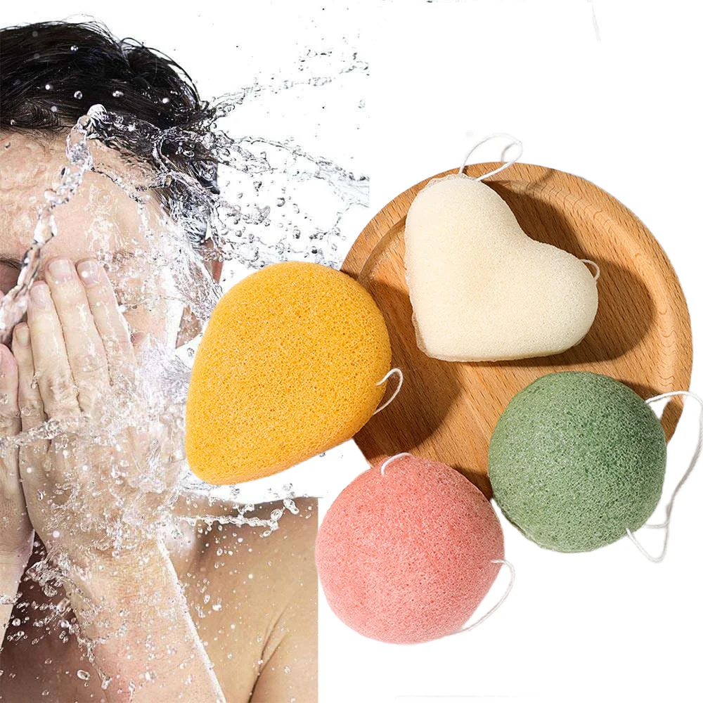 Hot Wholesale 100% Natural Konjac Facial Wash Cleaning Konjac Beauty Sponge with custom packaging