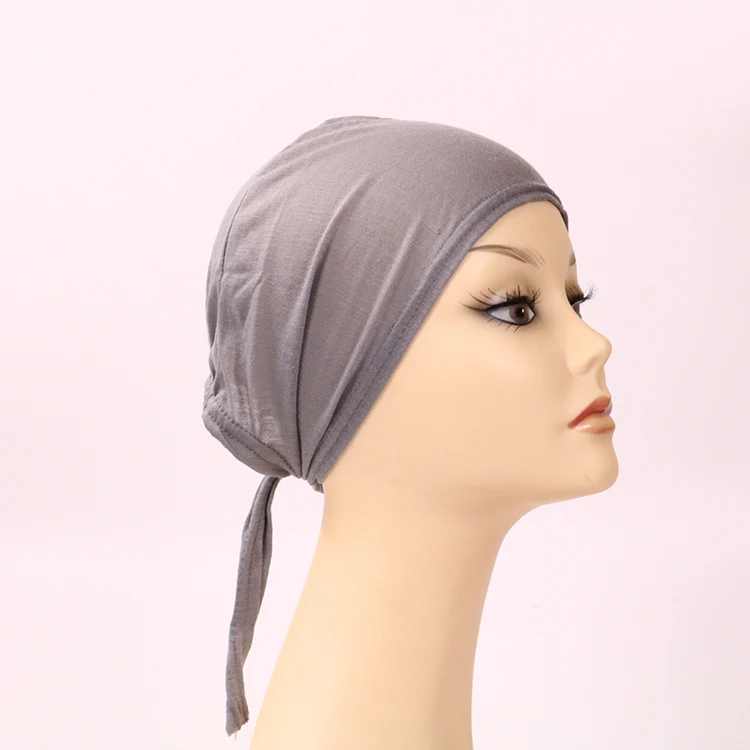 
Bandana arabian national costume modal bottom cap 12 colors head covers monochrome cap turkey muslim hijab cap ladies 