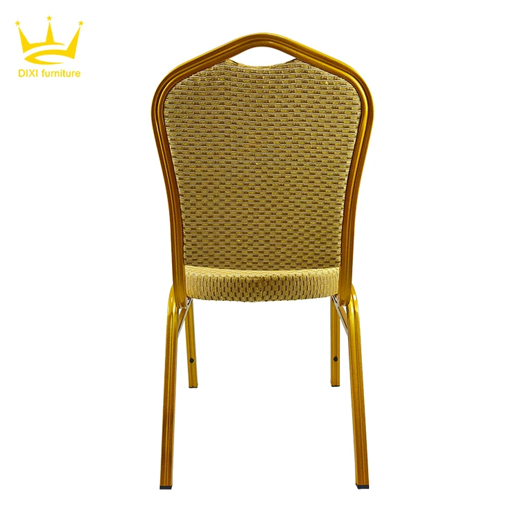 Modern Party Banquet Event Din Chair Aluminum Gold Hall Hotel Chair Stackable Wedding Banquet Chair for Sale