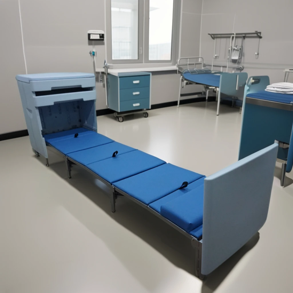 High Quality Single Accompany Break Folding Bed with Easy Clean PU Leather Pillow Six-Fold Steel Frame for Hospital Bedroom Use