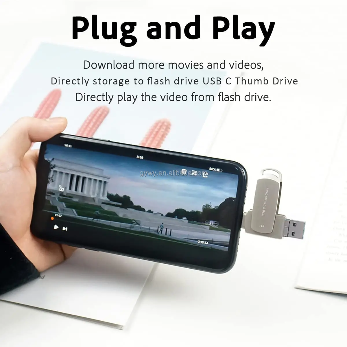 USB C Flash Drive 64GB Thumb Drive with Micro USB for Android Phone Compatible MacBook Pro Air iPad pro iPad mini6 and Computer