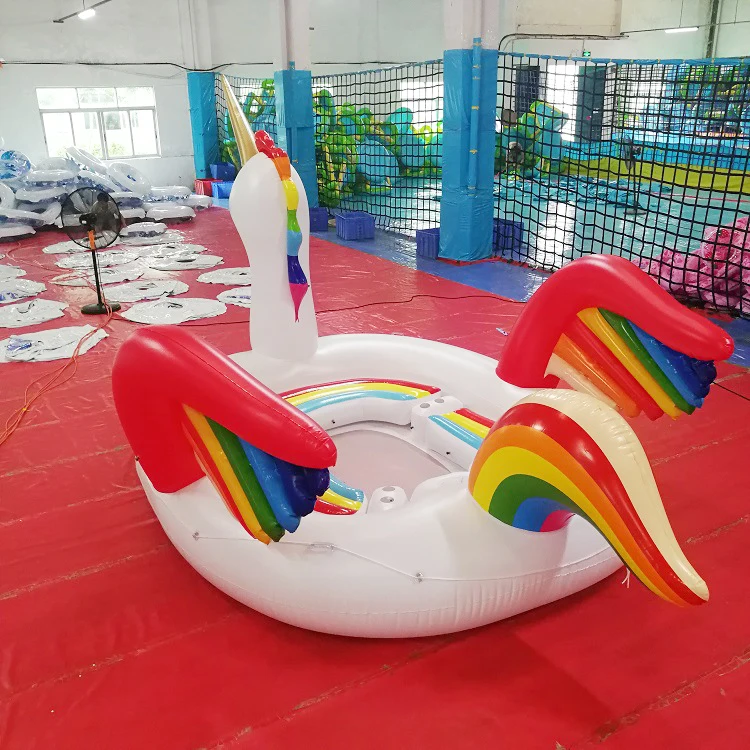 Extra Large Pool Float Island 6 Person Unicorn Floating Island Inflatable lounge Water Float