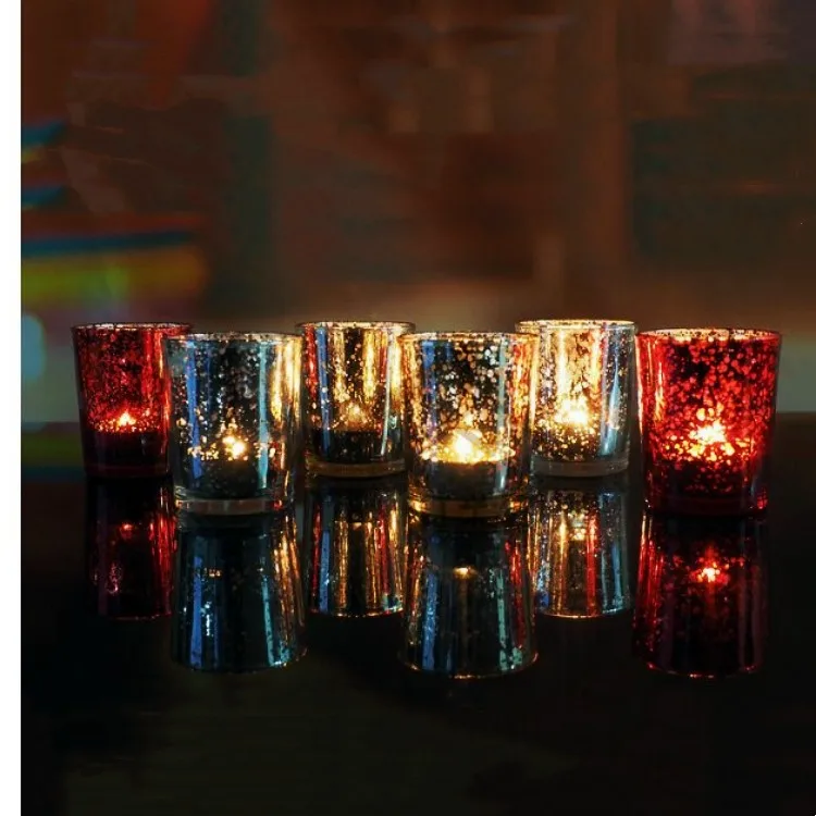Christmas electroplated silver spray color candle jars creative starry sky candles wax cup for candle making