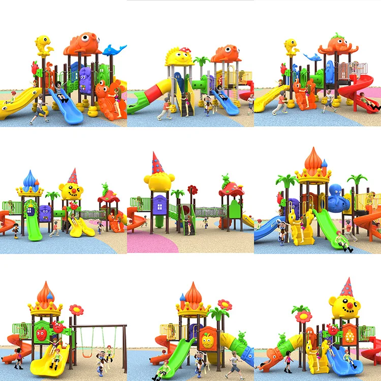 Hot Selling High Quality Cartoon Animal Preschool Playground Slide Set Children Park Equipment Outdoor Playground