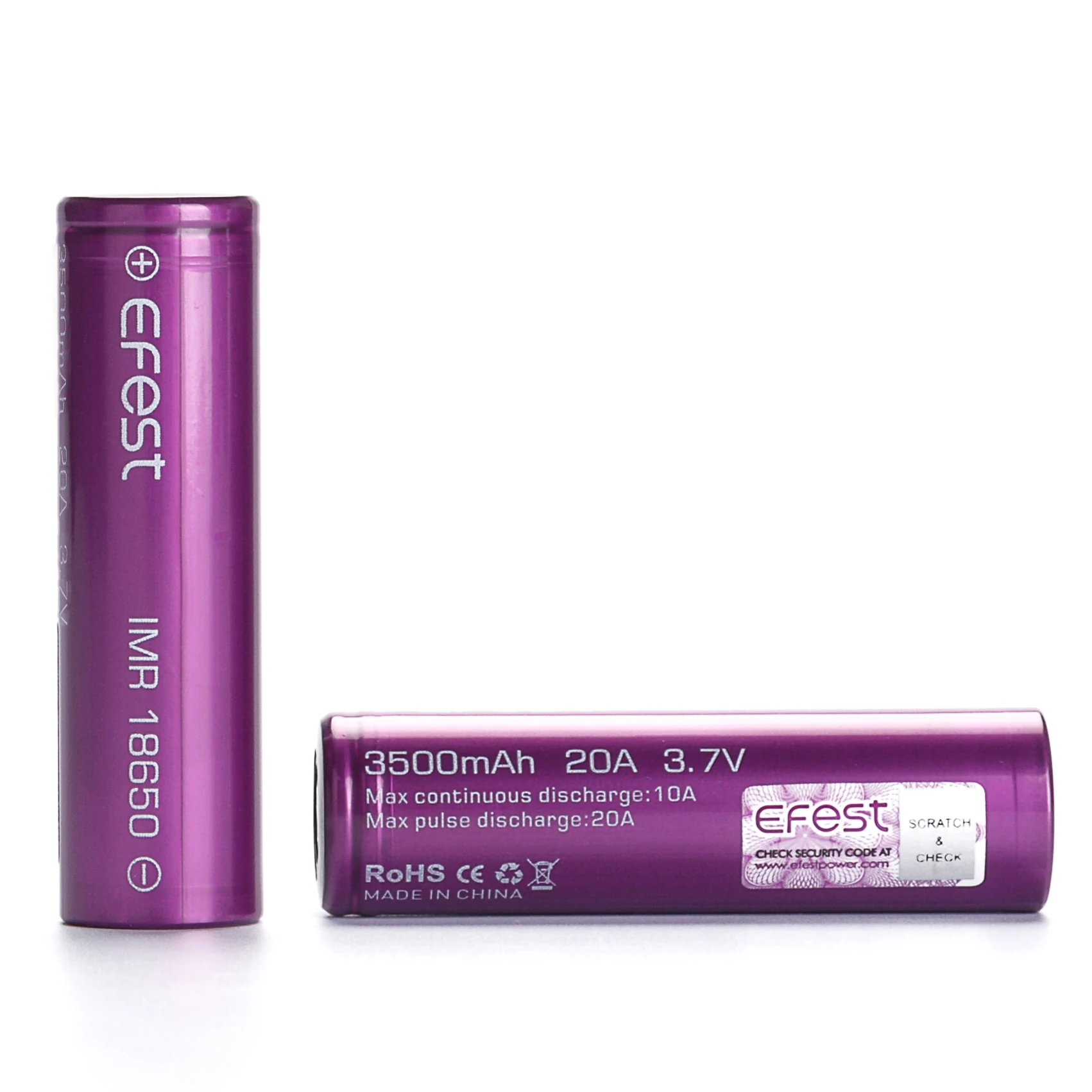 
 Сертификат KC, перезаряжаемый литий-ионный аккумулятор Efest 3,7 в IMR 18650 3500 мАч для электронной сигареты  