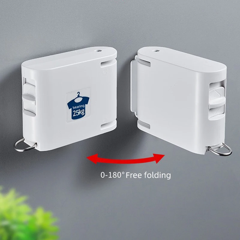 Retractable Indoor Clothes Hanger Rope Wall Mounted Hanger Drying Towel Rack Clothesline Bathroom Clothes Dryer