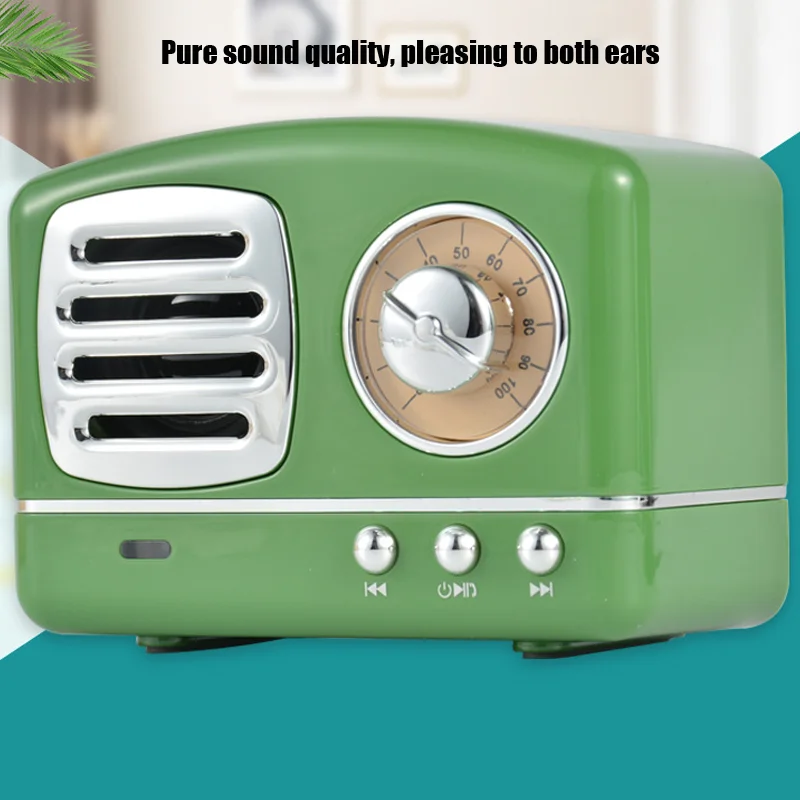 OEM/ODM Factory Wholesale Bass 3d Retro Mini Portable Boombox Speaker With FM Radio and TF Card