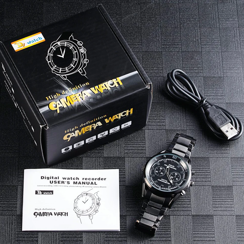 
HD 1080P hidden spy watch camera with 16GB memory built-in spy mini camera 