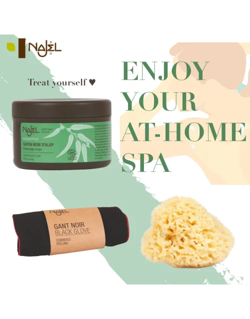 Najel Nourishing Smoothing Exfoliating Organic Argan Oil Natural Pure Black Soap, Home-spa for All Skin Types Face Exfoliator