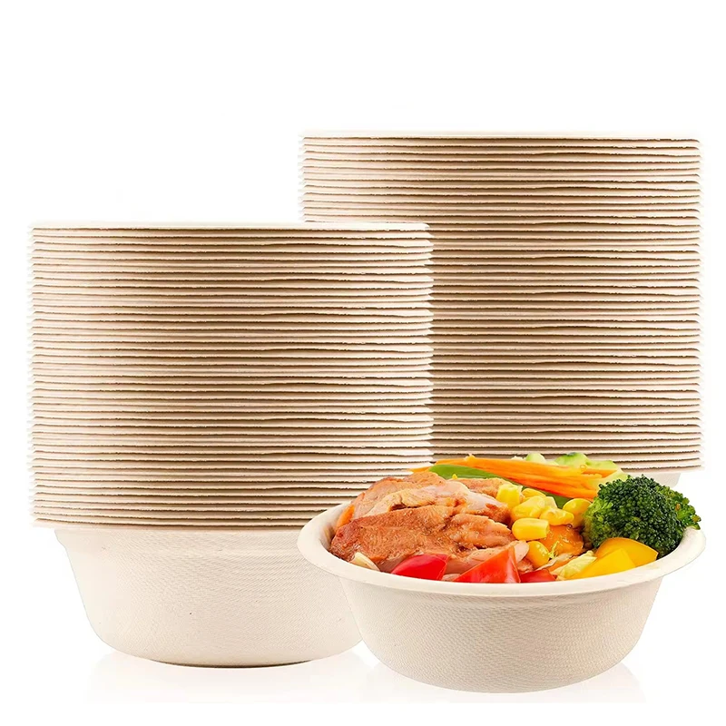 Disposable Biodegradable Compostable Sugarcane Bagasse Paper Plates And Bowls Cutlery Set Tableware For Wedding Party Picnics