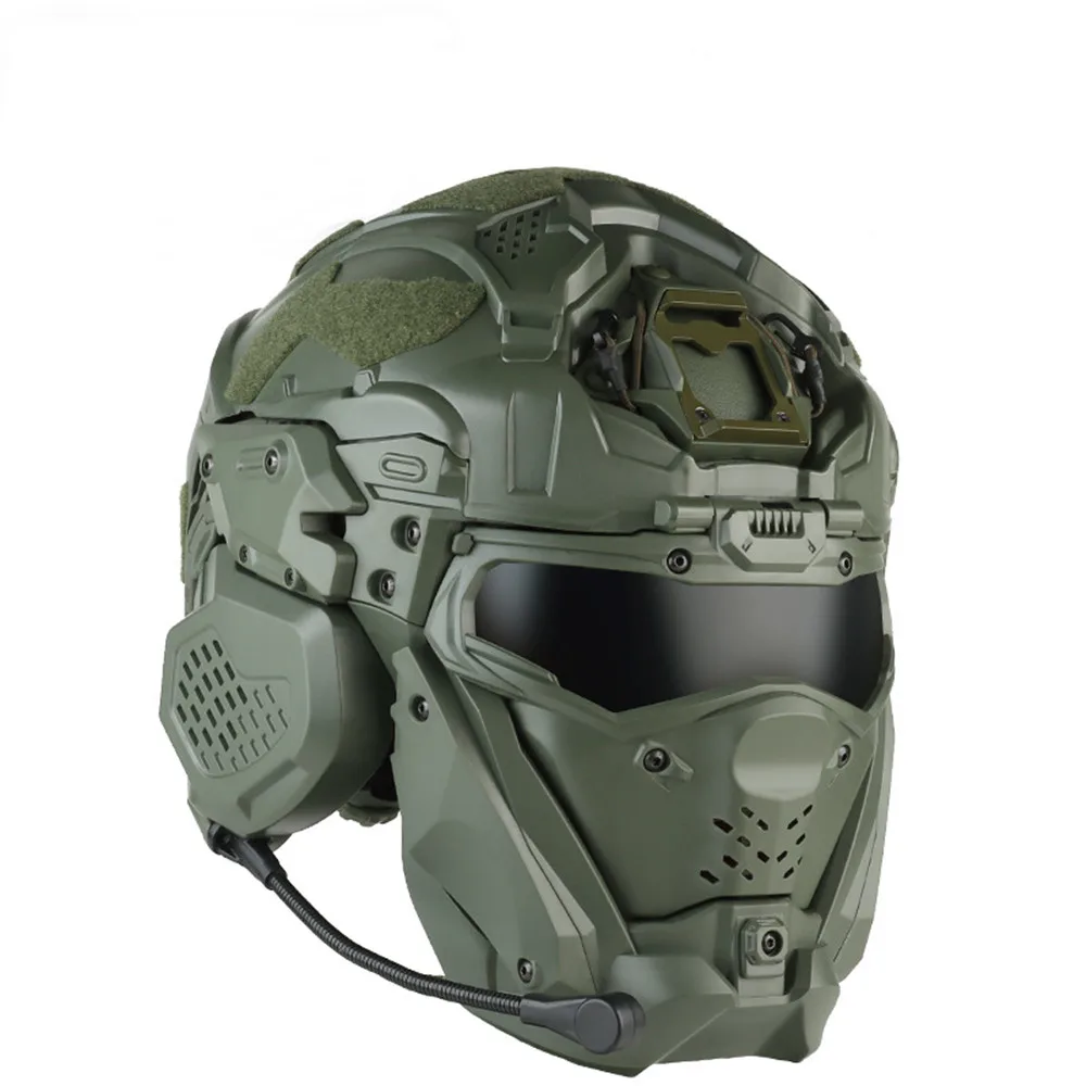MUCHAN High-quality Tactical helmet plain color version with built-in communication headset