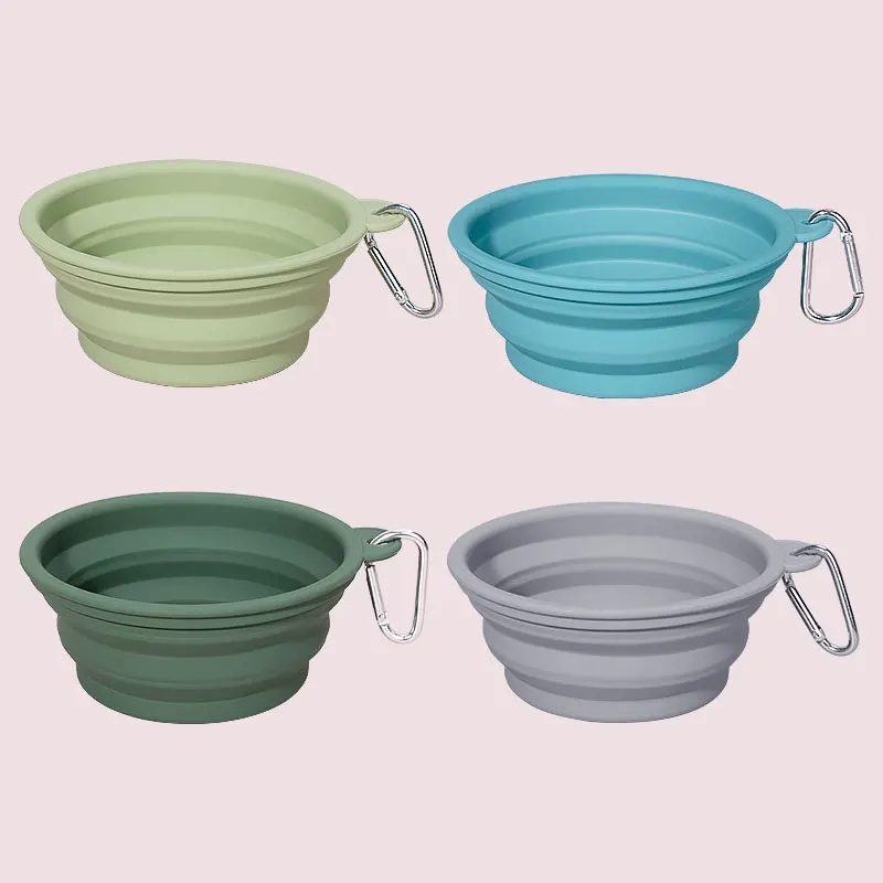 BPA free Portable Silicone Pet Dogs Water Bowls Dish Bowl Feeding Pet Folding for Traveling Collapsible Camping Walking Outdoor