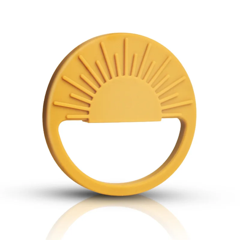 Non Toxic Organic Food Grade BPA Free Infant Nursing Pendant Chewing Sensory Teething Sun Shape Silicone Teether Toys