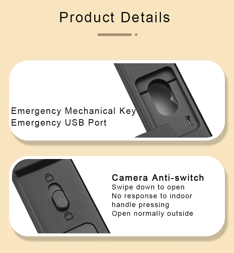 High Security S617-2 Waterproof IP65 Tuya App TTlock Password Biometric Fingerprint Key Card Smart Doorlock