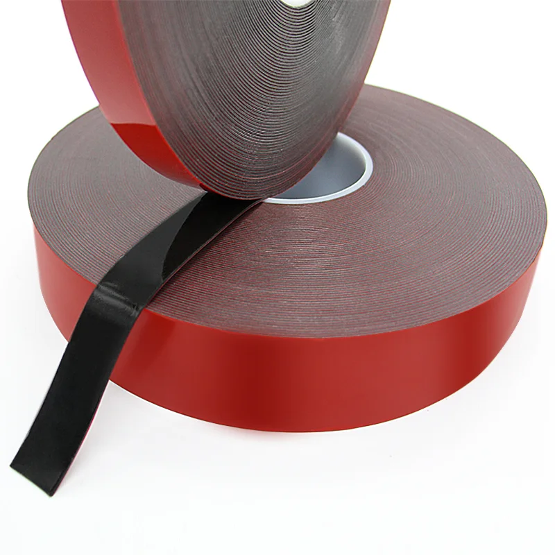 China hot sales custom PT1100 double sided self foam dark black adhesive tape