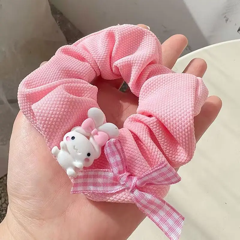china wholesale Kids Cartoon pink elastic bands for hair white big intestine girs hair rope hair band