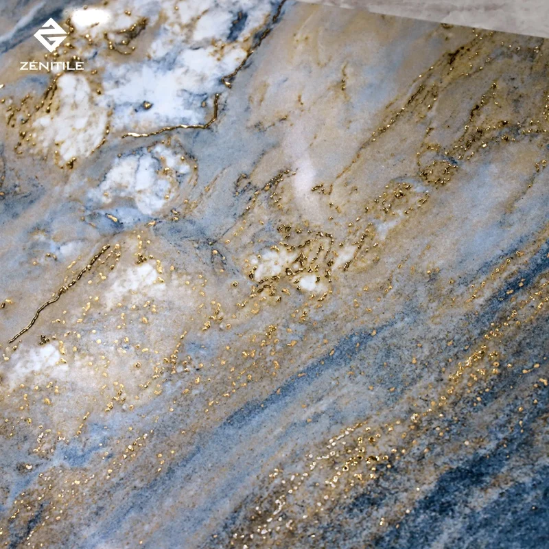 New Design Fashionable simple style marble gold polished glazed non-slip durable  porcelain flooring tile  for whole house