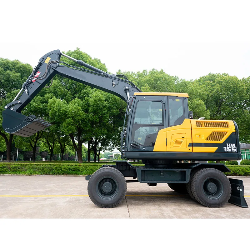 Excavator Machine 14.3Ton 0.58CBM Bucket 170HP HW155 4x4 Wheel Excavator for sale