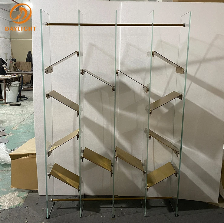 wholesale custom simple modular high end wall metal book shelf stainless steel bookshelf for office decoration