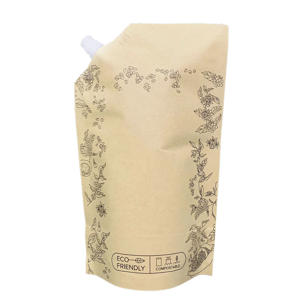 Biodegradable Recyclable WaterJuice Body Oil Hair Dye Packaging Spout Pouch Bag for Liquid