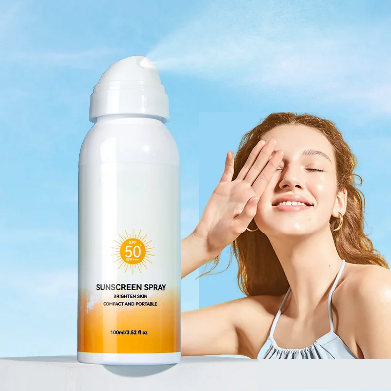 wholesale private label custom 50ml small bottle pocket spf 30 50 chamomile body cooling spots face mist sunscreen spray