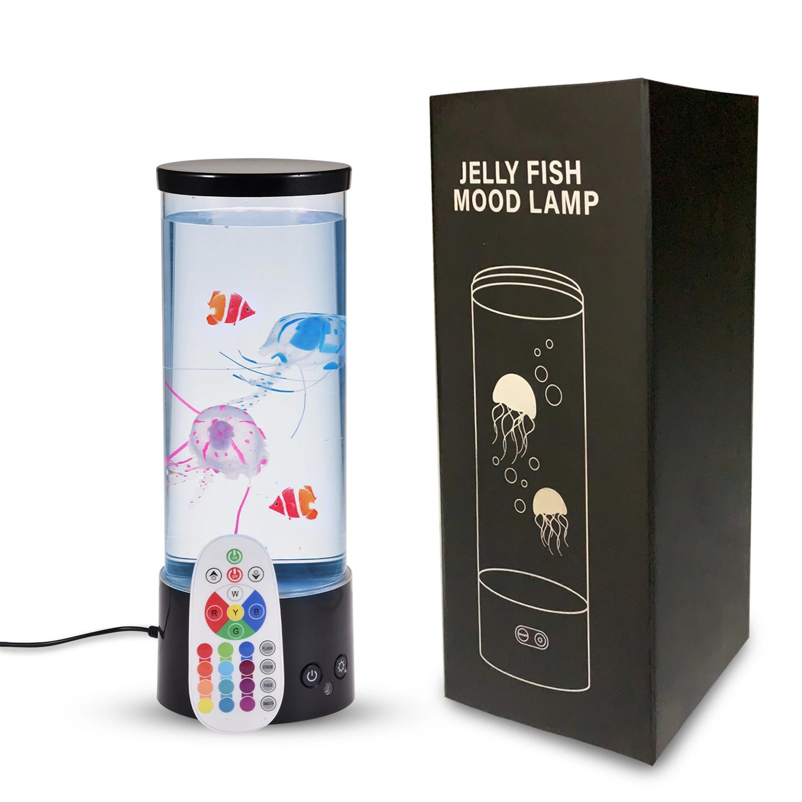 Декор для дома и офиса для детей и взрослых, настольная лампа, подарки, с дистанционным управлением, 16 меняющихся цветов, медуза, аквариум, ночник, Лавовая Лампа