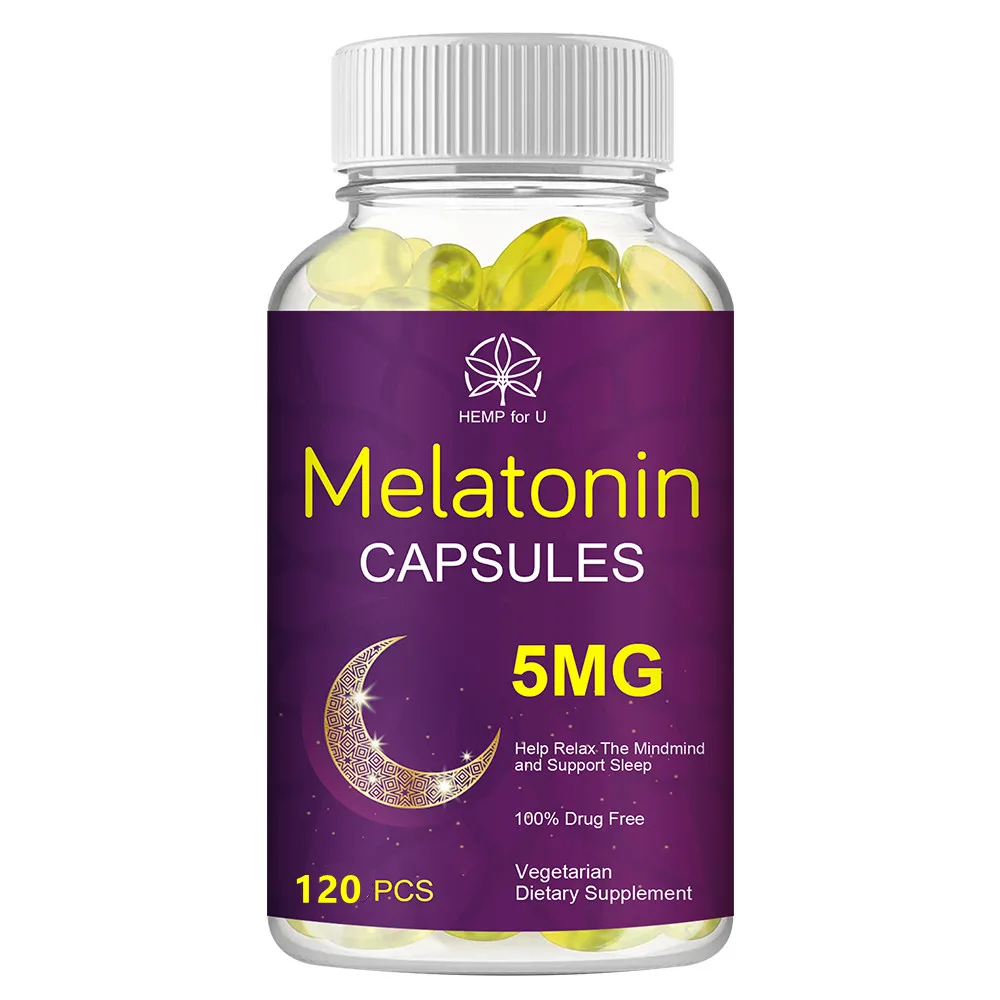 OEM/ODM Фирменная торговая марка, органические капсулы Softgel, мелатонин, 5 мг, капсулы мелатонина для сна