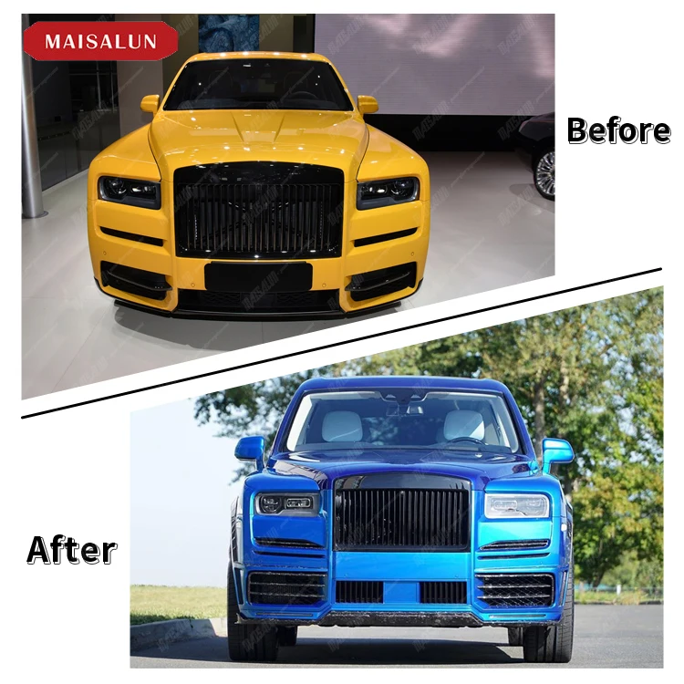 Forged Pattern Dry Carbon Fiber Bodykit For Rolls-Royce Cullinan Update M Style Bumper Hood Fender Side Skirts Spoiler Wheelbrow