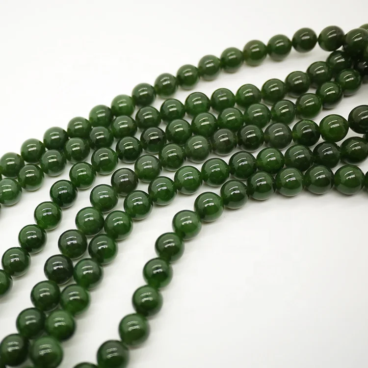 Top quality new design jewelry 8mm gemstone beads string green jade beads necklace