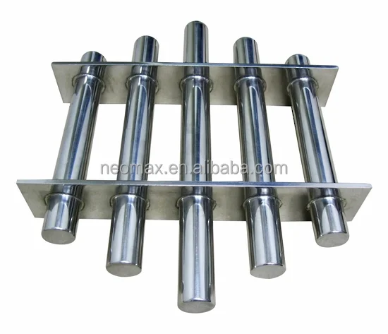 Customized 1000 Gauss 12000 Gauss Magnetic Grates Filters Strong Neodymium Magnetic Rod