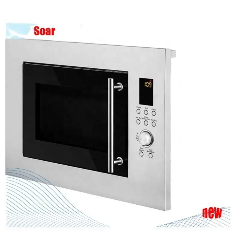 23 л 900 Вт Inox Встроенная микроволновая печь с комбинированной жаберной