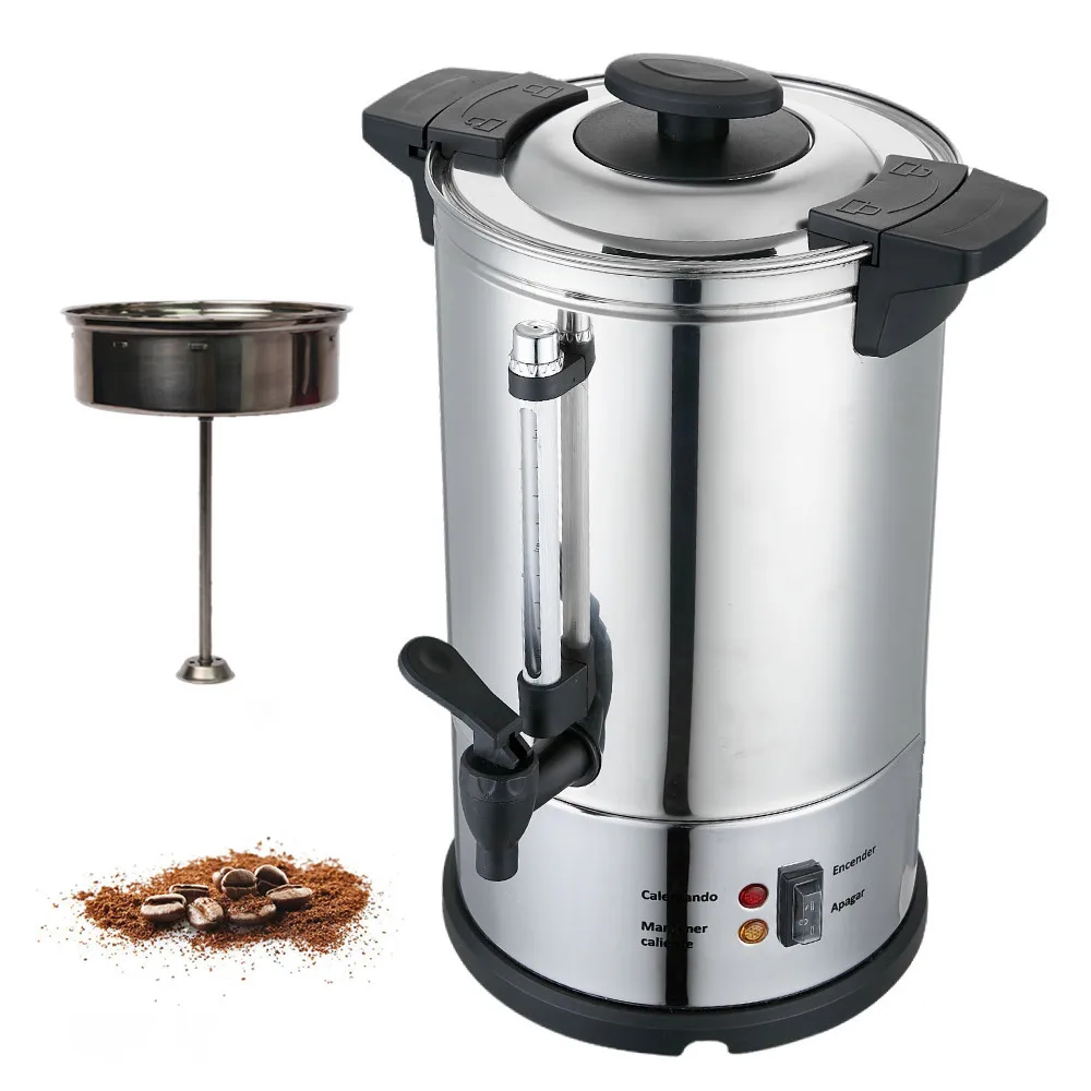 10 Liter Stainless Steel Espresso Retro Coffee Maker Machine Filter Basket Electric Tea Boiler Machine