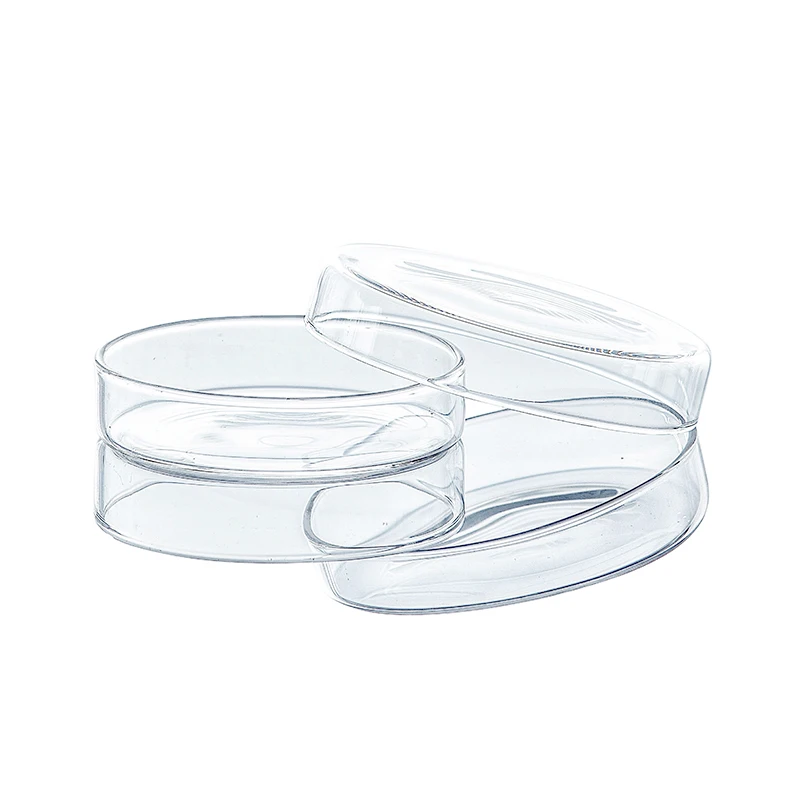 Lab Wholesale Disposable 120 150 180 200mm glass Petri Dish cell bacteria Tissue Culture Plate with lid