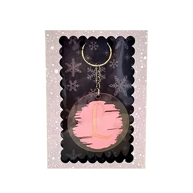 Acrylic keychain accessories foldable coated paper custom packaging box with display window